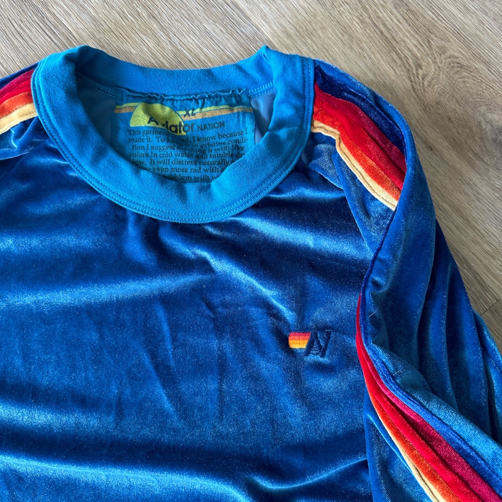 Aviator Nation Velvet 5 Stripe Pullover